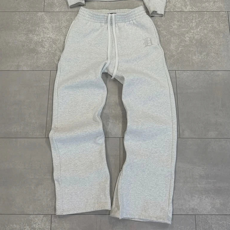 New embroidered retro pattern zipper hoodie Y2K men clothing Harajuku women clothing casual sweatpants couple suit tracksuit
