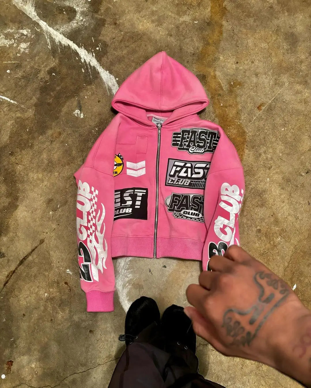 Y2k Streetwear Retro Men Embroidery Personalized Diamond Oversized Hoodie Men Women Harajuku Gothic Casual Sweatshirt