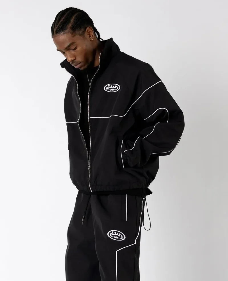 New Gothpunk Style Stylish Loose Letter Print Zipper Hoodie Men Y2k Rock Hip Hop Street Versatile Oversized Sweatshirt Women