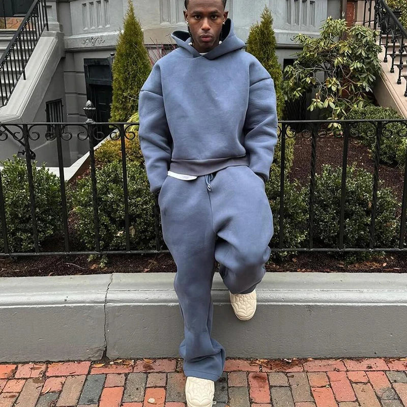 Y2k Fashion Hoodie Men And Women Casual Loose Streetwear Personalized Multi-Functional Pullover Hoodie Jogger Sweatpants Set