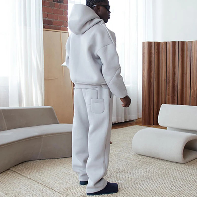 Y2k Fashion Hoodie Men And Women Casual Loose Streetwear Personalized Multi-Functional Pullover Hoodie Jogger Sweatpants Set