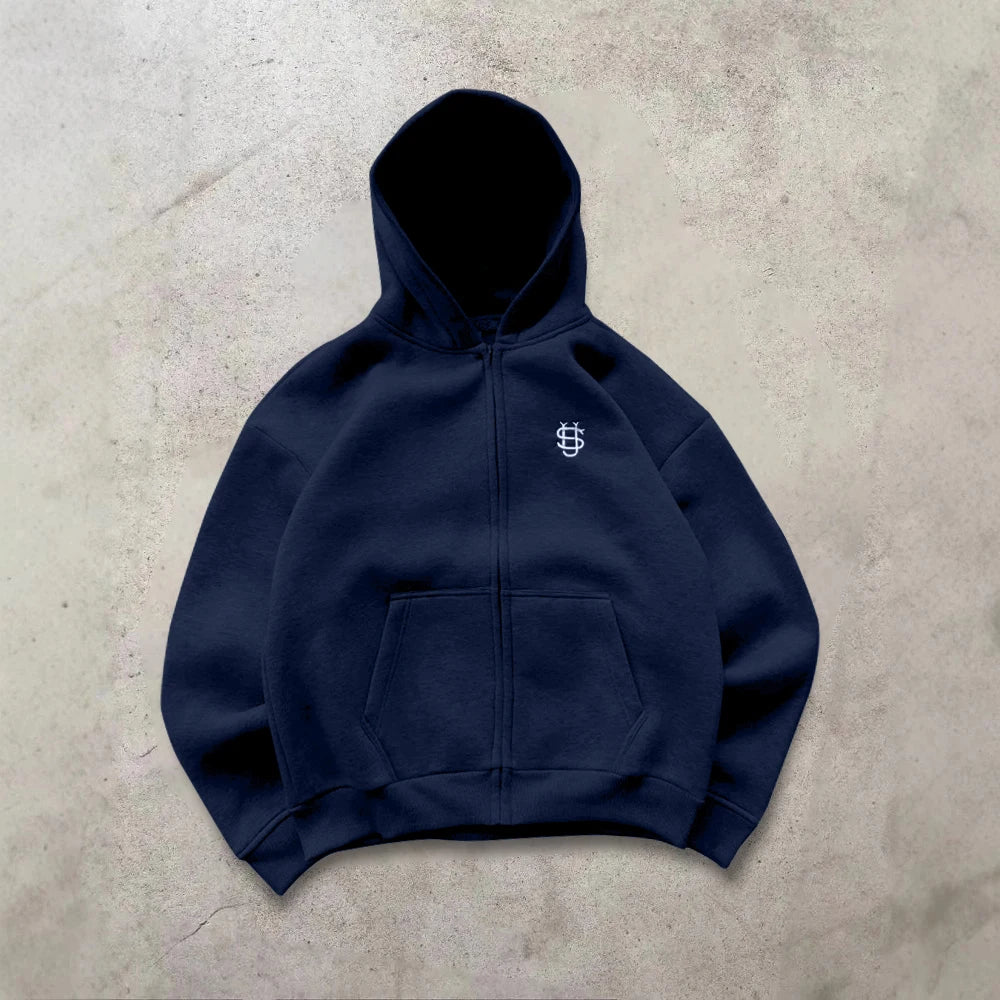 Y2k Retro Zip Embroidery Pattern Hoodie Loose Straight Baggy Pants Men's Pullover Unisex Women Hip Hop Harajuku Casual Pant Goth