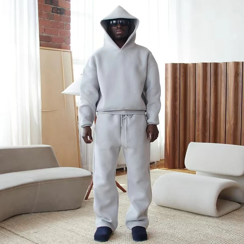 Y2k Fashion Hoodie Men And Women Casual Loose Streetwear Personalized Multi-Functional Pullover Hoodie Jogger Sweatpants Set